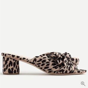Loeffler Randall “Emilia” Pleated Bow Sandal in Leopard, Size 7.5